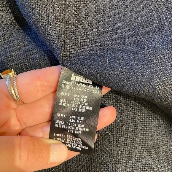 Initial Men’s Blouson Linen Blend Jacket Black Size 165/92A Gothic Blazer Coat - Picture 8 of 10